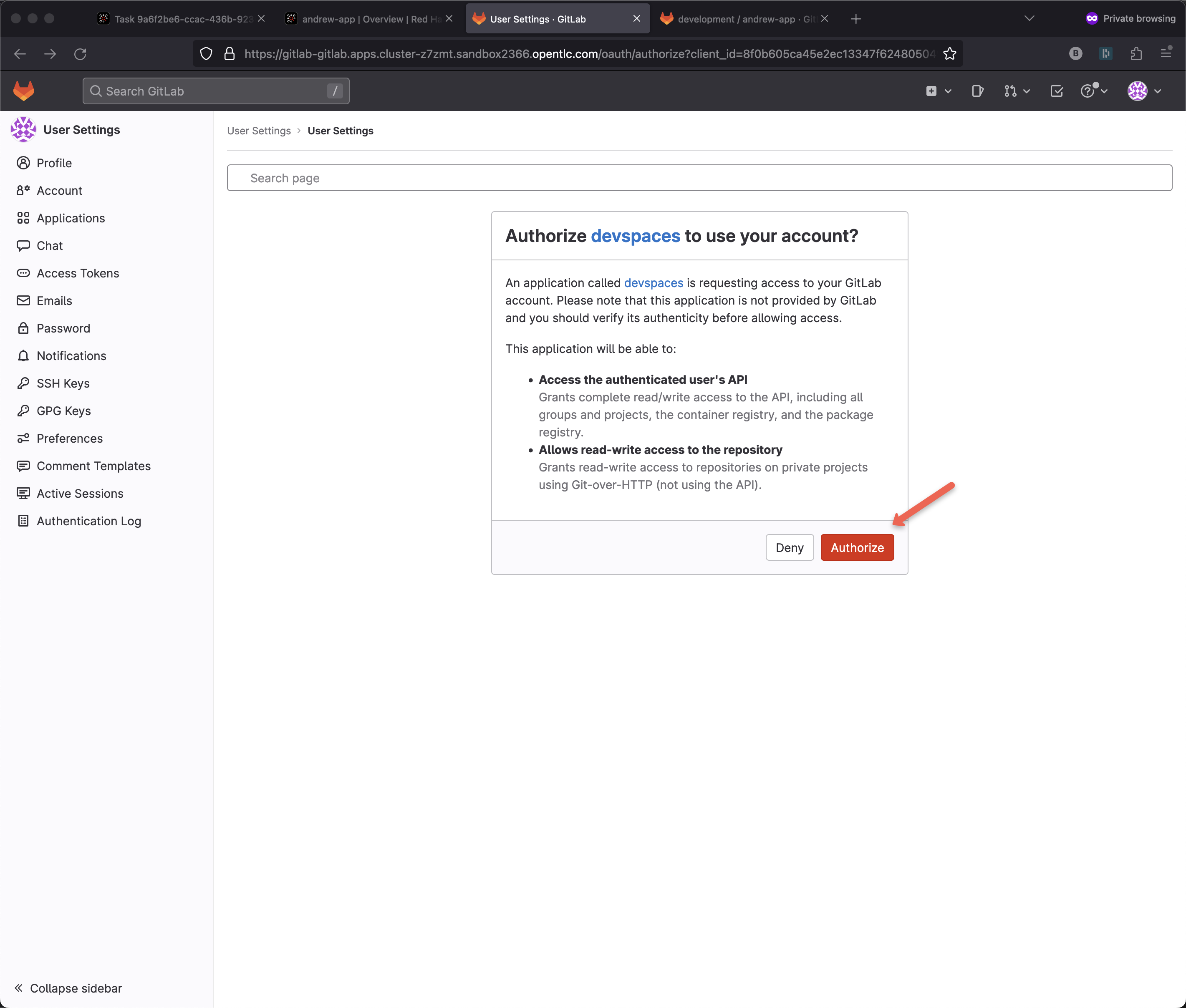 code change dev spaces 6