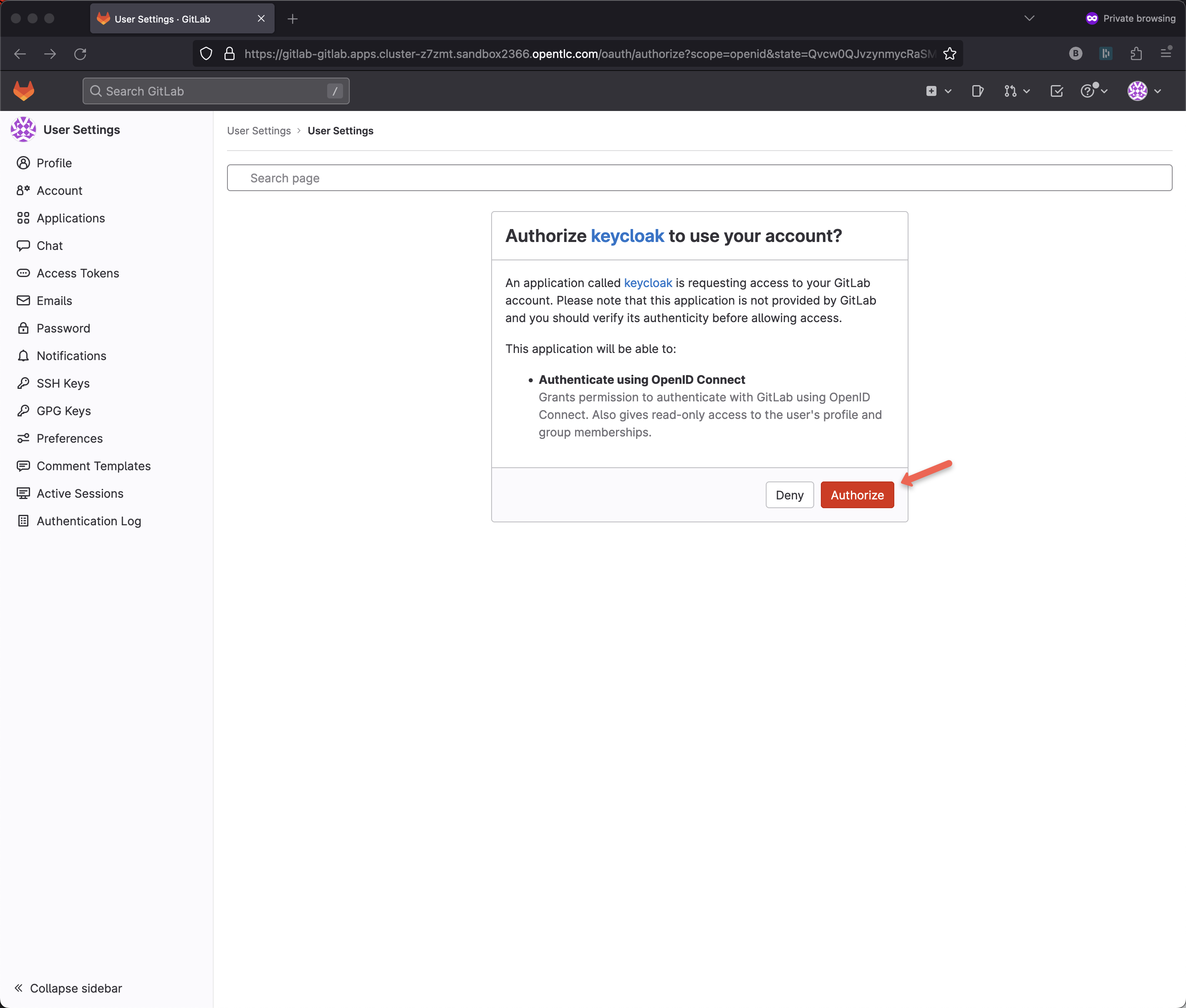 login dev user1 4